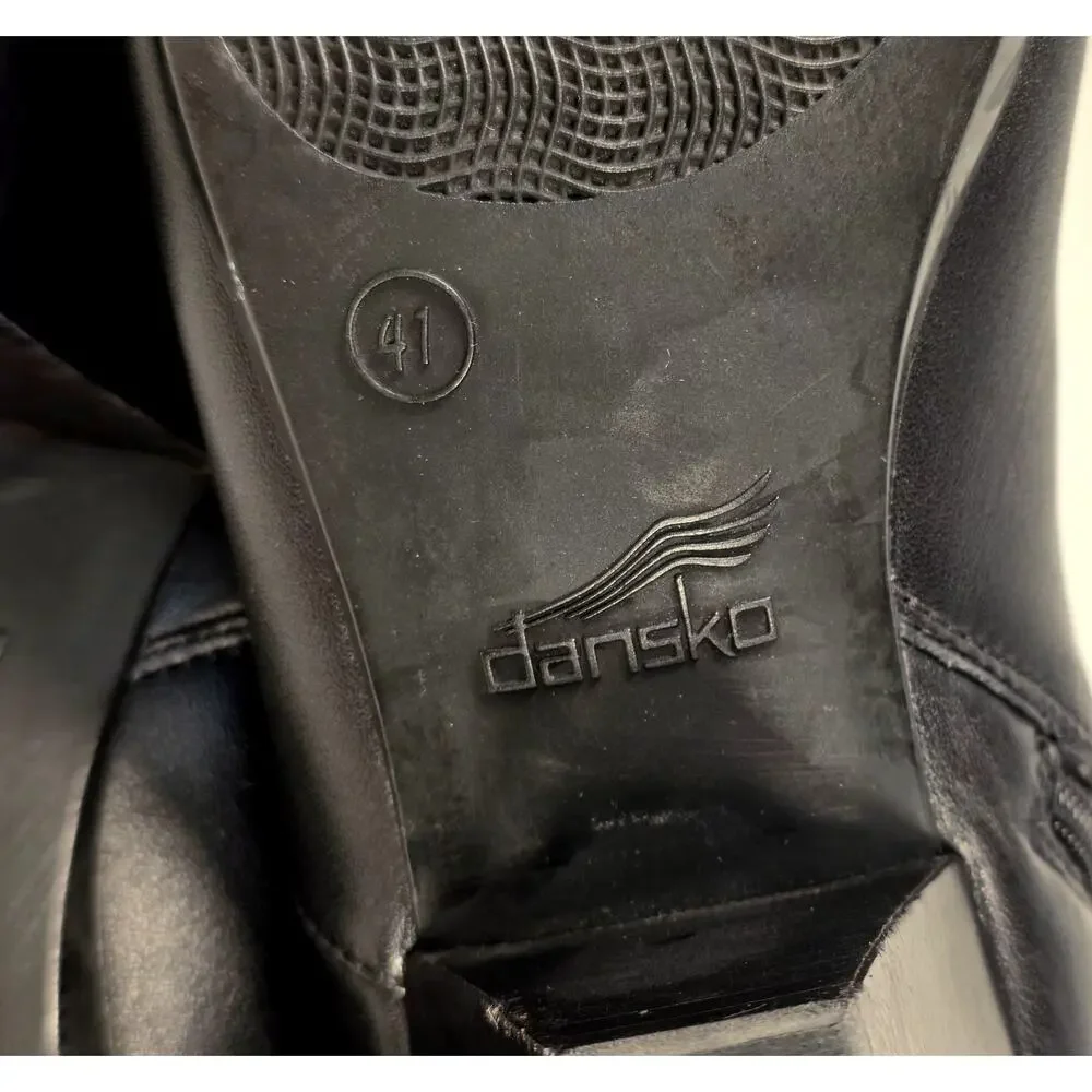 Dansko Baker Black Leather Button Ankle Boots Booties Size 41 US 10.5-11 Comfort